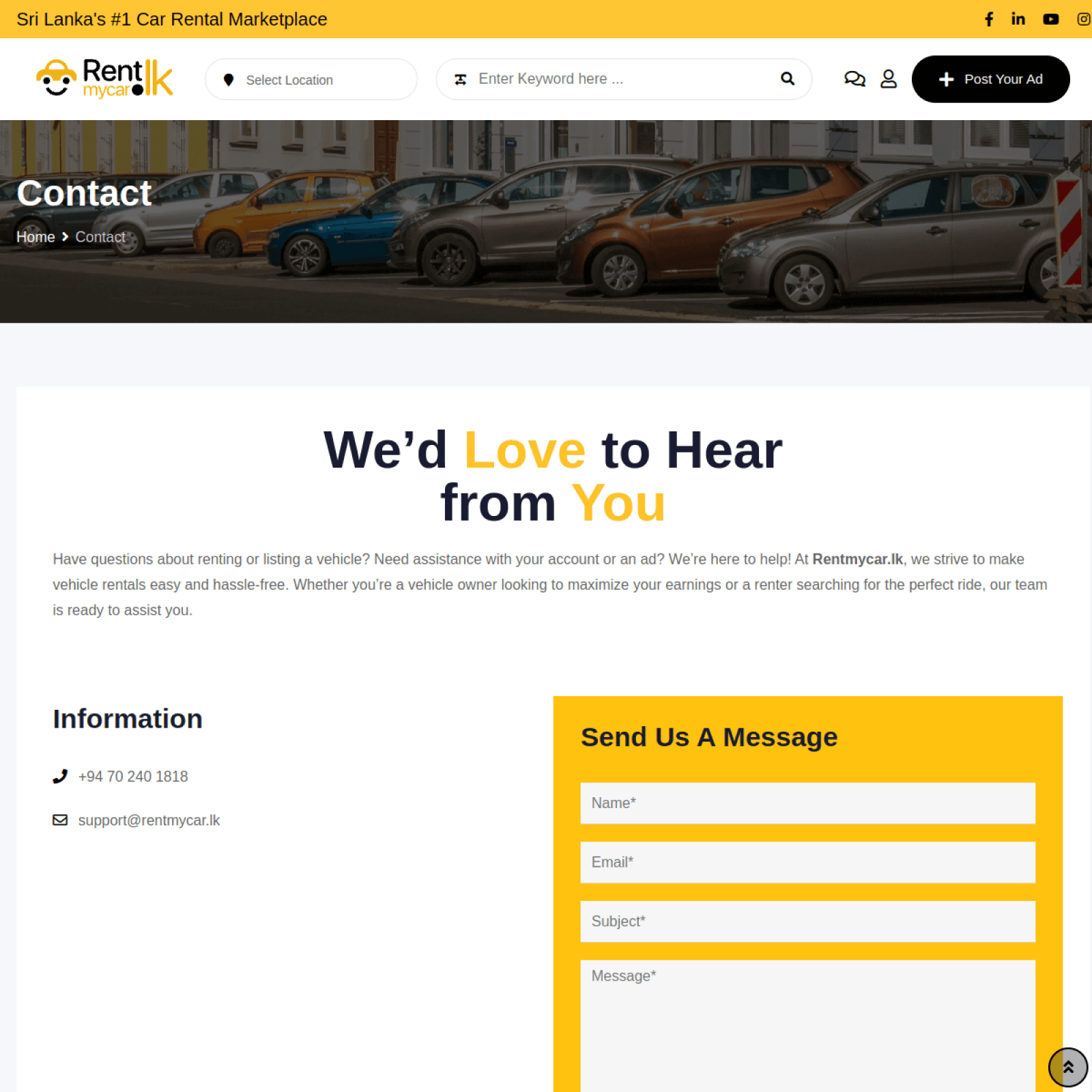 RentMyCar.lk (Marketplace · Mobility · Travel) — selected view 4