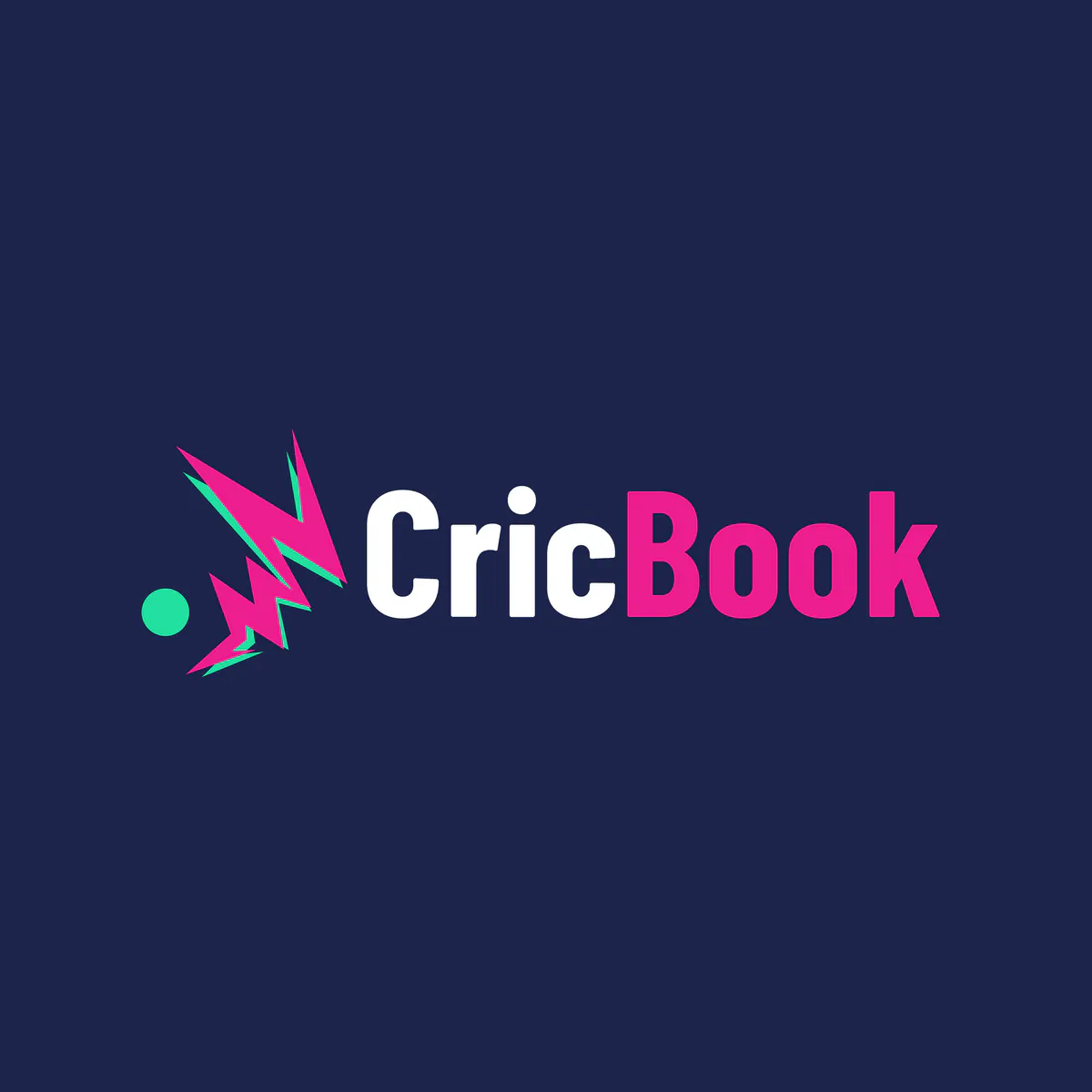 CricBook logo lockup on navy