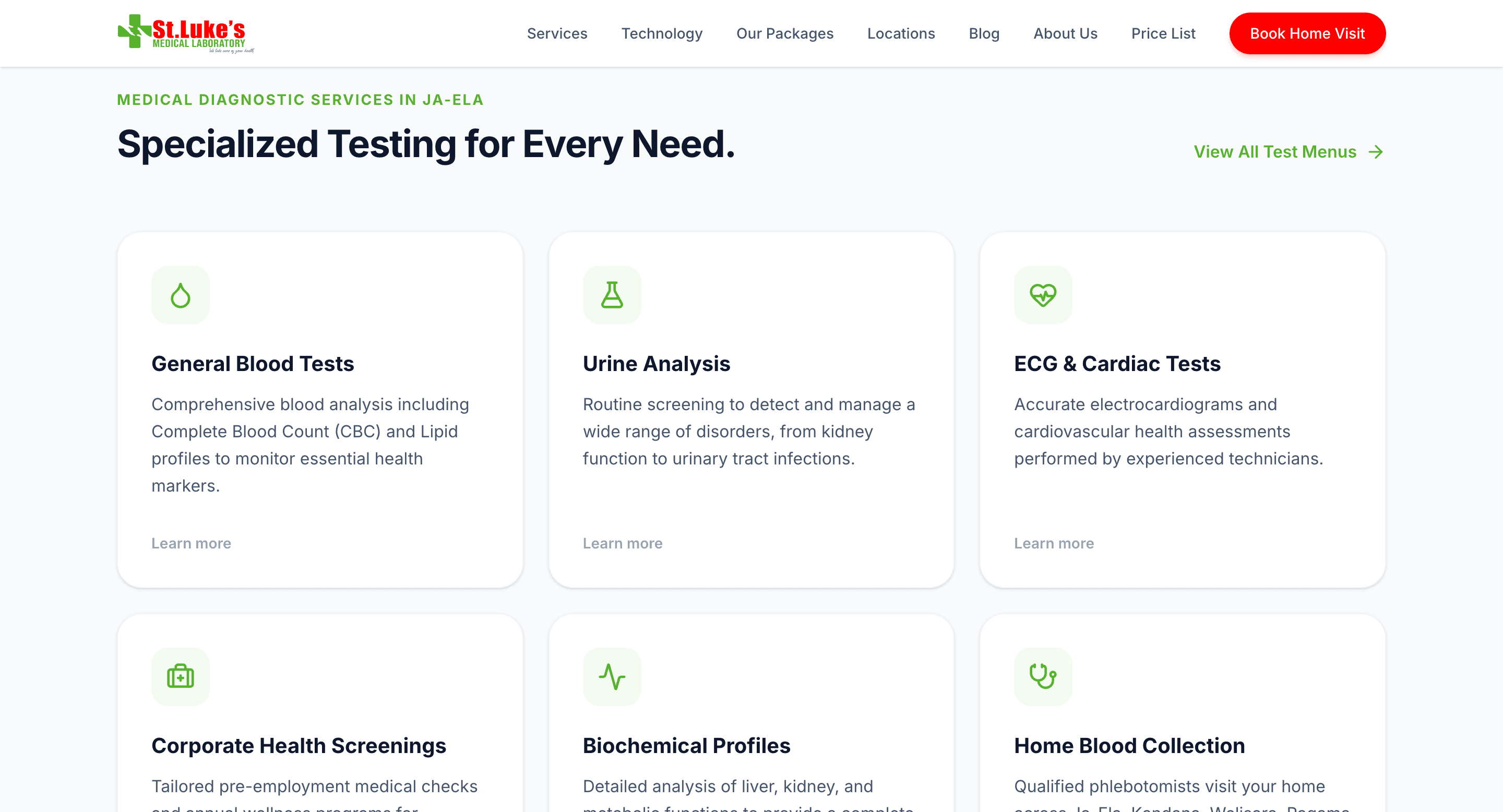 St Luke's health packages screen with transparent pricing tiers